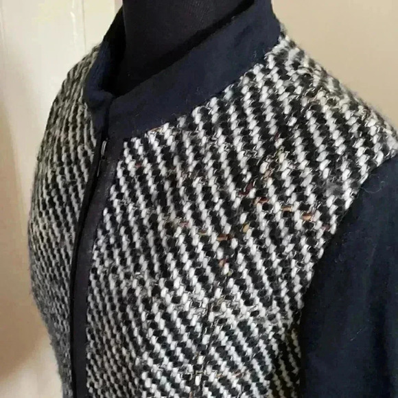 Cartonnier wool Color block tweed long coat NWT L - Picture 8 of 10